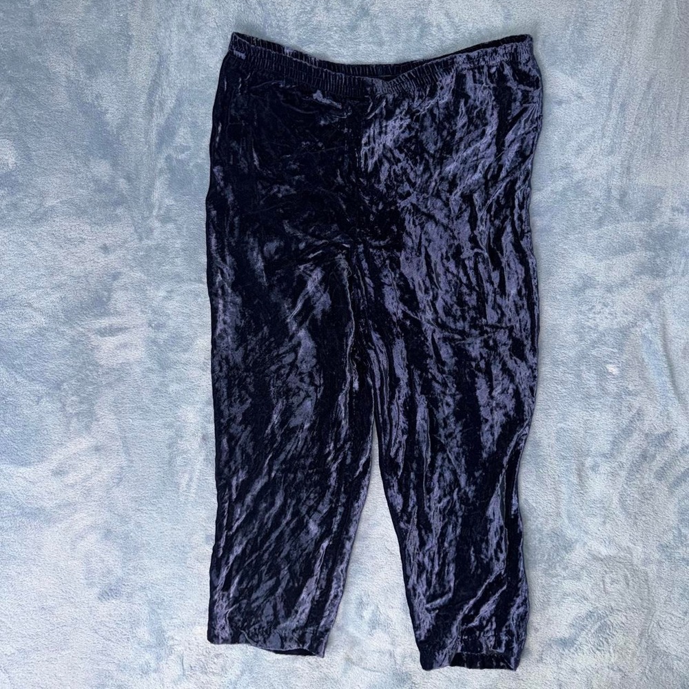 Vintage‎ carol Navy capri pants with elastic waistband and cuffs women size 12